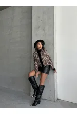 Manteau en cachemire en gros - Léopard pierre | TOPSHOW | F1826