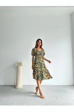Robe longue Topshow à motif léopard et émeraude, vente en gros