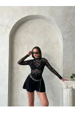 Lace Blouse - Black | Topshow | F1940