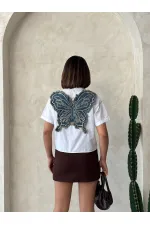 Kelebek Detaylı Toptan Gömlek   Beyaz | Topshow