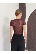 D 3007 GÜPÜR T SHIRT - KAHVE