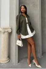 Cebi Tasli Toptan Gömlek - Haki | TOPSHOW | F1617