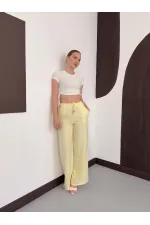 Pantolon - Sarı | D2381 Topshow