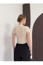 D 3007 GÜPÜR T SHIRT - KREM