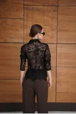 Lace Wholesale Shirts - Black | F2073 - Topshow