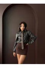 Chemises en similicuir Topshow en gros - Prune | F2044