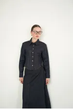 Wholesale Denim Shirts - Navy Blue | F2086 - Topshow