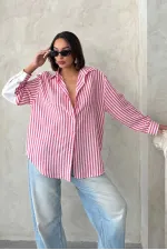 Striped Linen Shirt - Fuchsia | Topshow | F1919