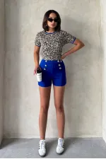 Topshow Saks Ornamental Buttoned Wholesale Shorts