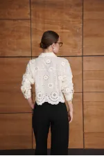 Embroidered Shirt - Cream | F1947 - Topshow