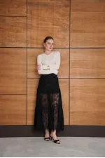 Jupe en dentelle à volants - Noire | F2074 - Topshow