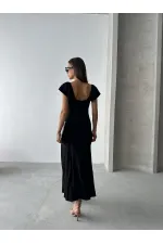 Topshow Black Plain Viscose Wholesale Dress