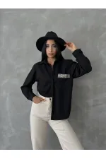 Suede Wholesale Shirt - Black | TOPSHOW | F1517