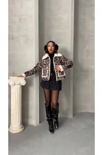 Manteau en peluche en gros - Léopard D2 | TOPSHOW | F1814