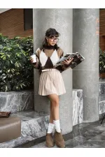 Soft Dokulu Desenli Toptan Triko Toptan Kazak - Kahve | TOPSHOW | K-172