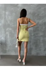 Topshow Pistachio Green Pitikare Strap Wholesale Dress