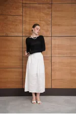 Embroidered Long Skirt - Cream | F2080 - Topshow