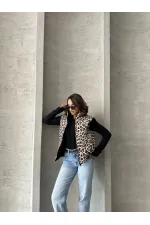 Kapitone Toptan Yelek - Leopar | TOPSHOW | F1785