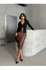 Deri Toptan Etek - Kahve | TOPSHOW | F1818