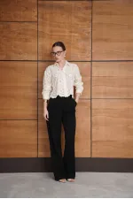 Embroidered Shirt - Cream | F1947 - Topshow