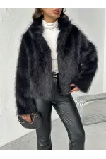 Manteau en fourrure noire Topshow en gros