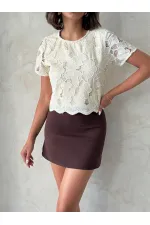 Dantel Bluz - Açık Taş | Topshow