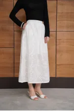 Embroidered Long Skirt - Cream | F2080 - Topshow