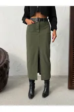 Jupe en velours côtelé Topshow en gros - Kaki | F2033