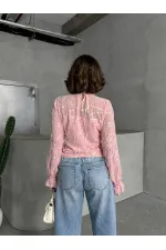 Saçaklı Toptan Bluz - Pembe | TOPSHOW | F1851