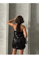 Pullu Abiye Toptan Elbise - Siyah | TOPSHOW | F1865