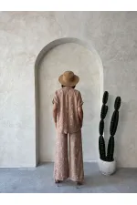 Pantalon brodé en gros - Marron clair Dsn2 | Topshow | F1900