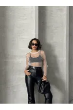 Blouse en tulle à pois en gros - Pierre | TOPSHOW | F1603