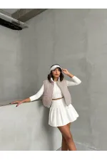 Doudoune sans manches en fibre à motif Pitikare - Marron | TOPSHOW | F1741