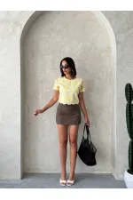 Dantel Bluz - Sarı | Topshow