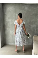 Topshow Purple Embroidery Detailed Patterned Wholesale Dress