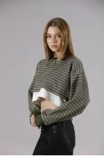 Crop Wholesale Blouse - Khaki | TOPSHOW | F1544