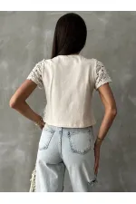 Topshow Ham Güpür Abiye Toptan Bluz