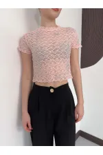 D 3007 GÜPÜR T SHIRT - PEMBE