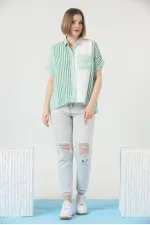 Chemise Topshow Emerald Patchwork à rayures en gros