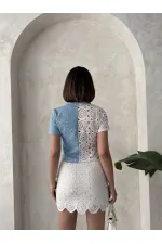 Denim Lace Shirt - Raw Blue D.1 Topshow