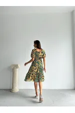 Robe longue Topshow à motif léopard et émeraude, vente en gros