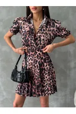 Topshow Leopar Beli Gipeli Ouzu Pileli Toptan Gömlek