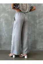 Topshow Gray Lace-Up Wholesale Trousers