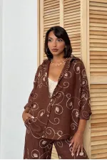 Chemise brodée - Marron Dsn2 | Topshow | F1899