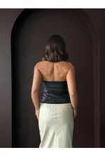 Topshow Sunideri Fermuarlı Toptan Yelek - Siyah | F2036