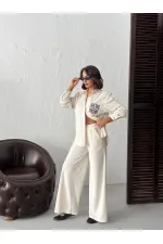 Topshow - Toptan Fitilli Kadife Pantolon - Krem