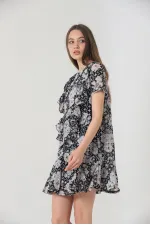 Robe Topshow noire à motif floral en gros