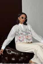 Chemises brodées pour femmes en gros – Style bohème chic – JAUNE DSN2