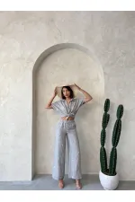 Nakışlı Toptan Gömlek - Gri Dsn2 | Topshow