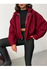 Topshow Cashmere Wholesale Jackets - Burgundy | F2047
